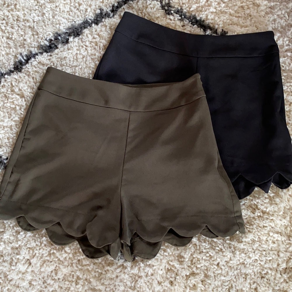 High Waisted Peplum Shorts 2 Pairs